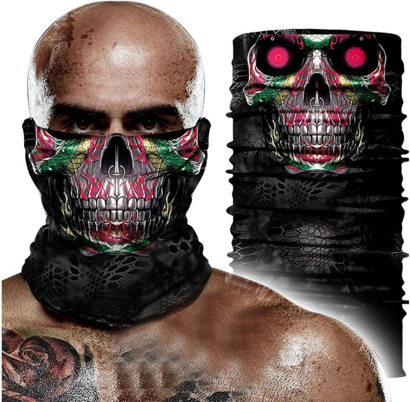 WYSUMMER Scarves Bandanas Skull Face Tube Headband, Gaiter Head Wrap Balaclava Magic Scarf Motorcycle Multi Function Headwear - Image 2